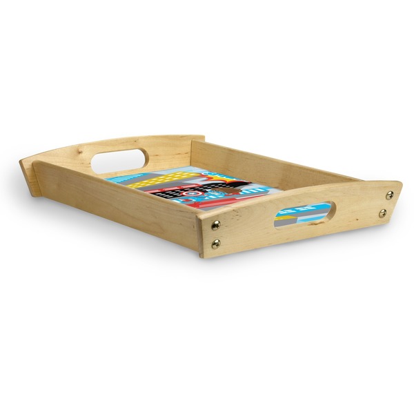Superhero in the City Serving Tray Wood Small - Corner
