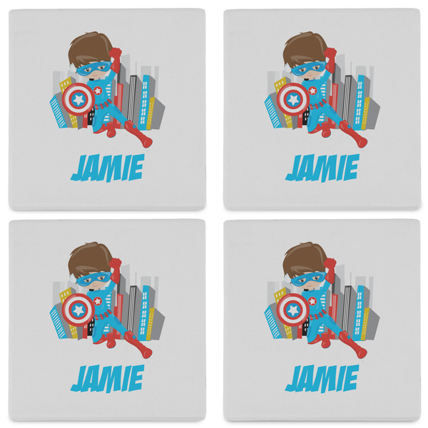 Superhero in the City Set of 4 Sandstone Coasters - See All 4 View
