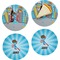 Superhero in the City Set of 4 Glass Appetizer / Dessert Plate 8" (Personalized)