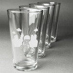 Superhero in the City Pint Glasses - Engraved (Set of 4)