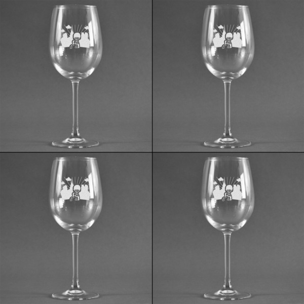 Superhero in the City Set of Four Personalized Wineglasses (Approval)