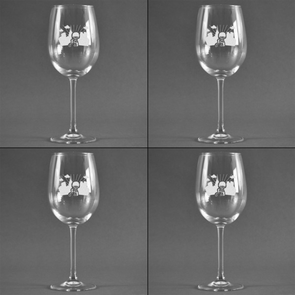 Superhero in the City Set of Four Personalized Wineglasses (Approval)
