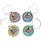 Superhero in the City Set of Silver Wine Charms