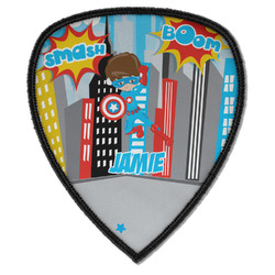 Superhero in the City Iron on Shield Patch A w/ Name or Text