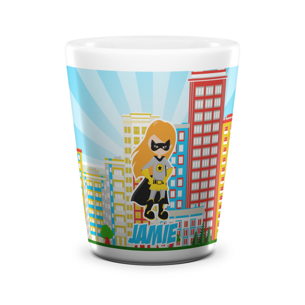 Superhero in the City Shot Glass - White - FRONT