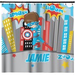 Superhero in the City Shower Curtain - Custom Size (Personalized)