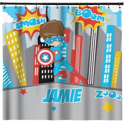 Superhero in the City Shower Curtain - Custom Size (Personalized)