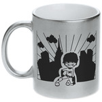 Superhero in the City Metallic Silver Mug