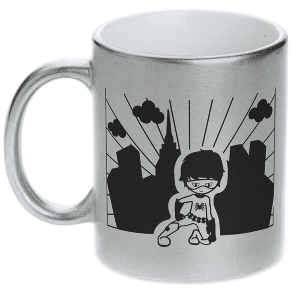 Superhero in the City Silver Mug - Main