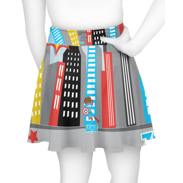 Superhero in the City Skater Skirt - Back