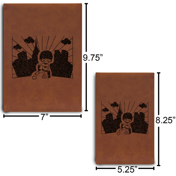 Superhero in the City Sketch Book Size Comparison w/ Dimension