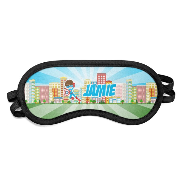 Custom Superhero in the City Sleeping Eye Mask - Small (Personalized)