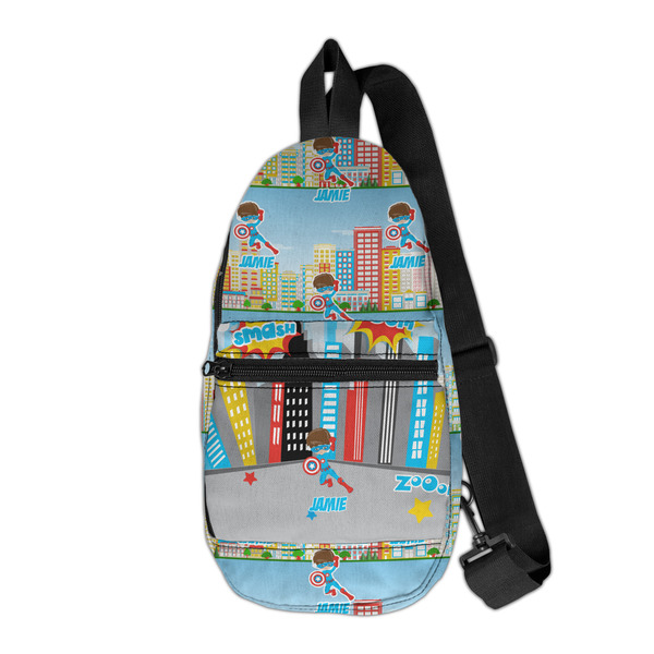 Custom Superhero in the City Sling Bag (Personalized)