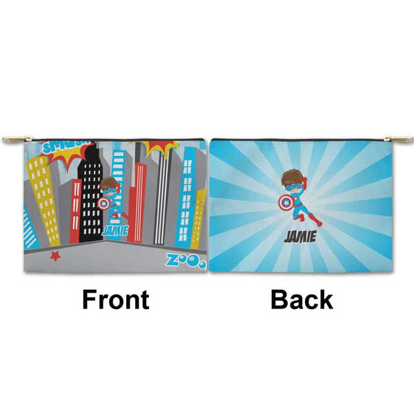 Superhero in the City Small Zipper Pouch Approval (Front and Back)