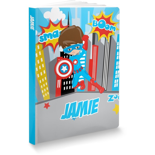 Custom Superhero in the City Softbound Notebook (Personalized)