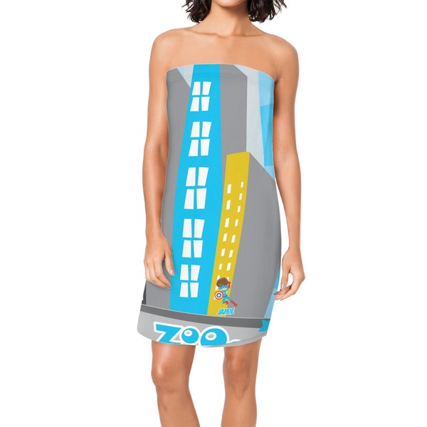 Custom Superhero in the City Spa / Bath Wrap (Personalized)