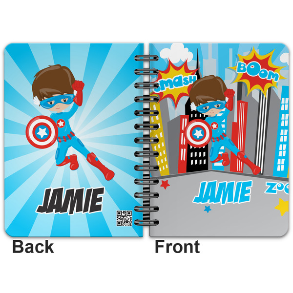 Superhero in the City Spiral Journal 5 x 7 - Apvl