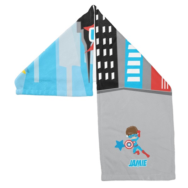Superhero in the City Sports Towel Folded - Both Sides Showing