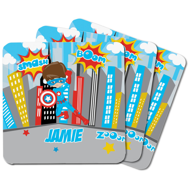 Superhero in the City Square Fridge Magnet - MAIN