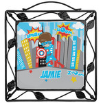 Superhero in the City Square Trivet (Personalized)
