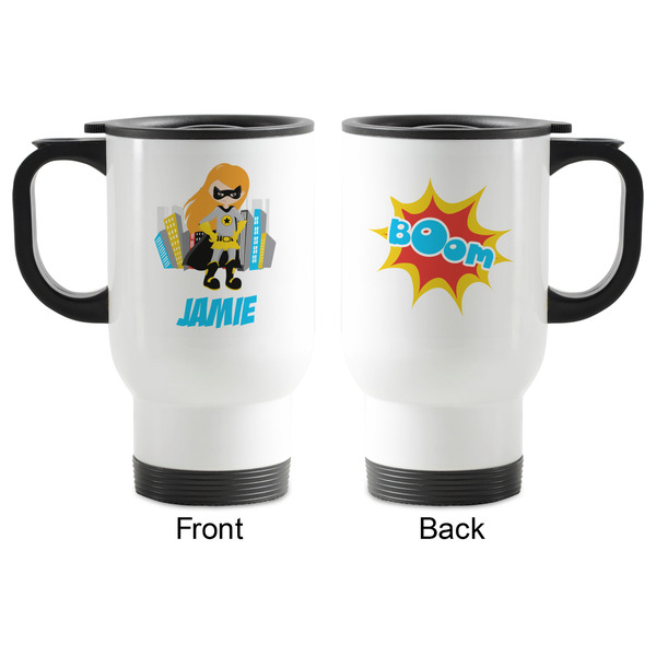 Superhero in the City Stainless Steel Travel Mug with Handle - Apvl