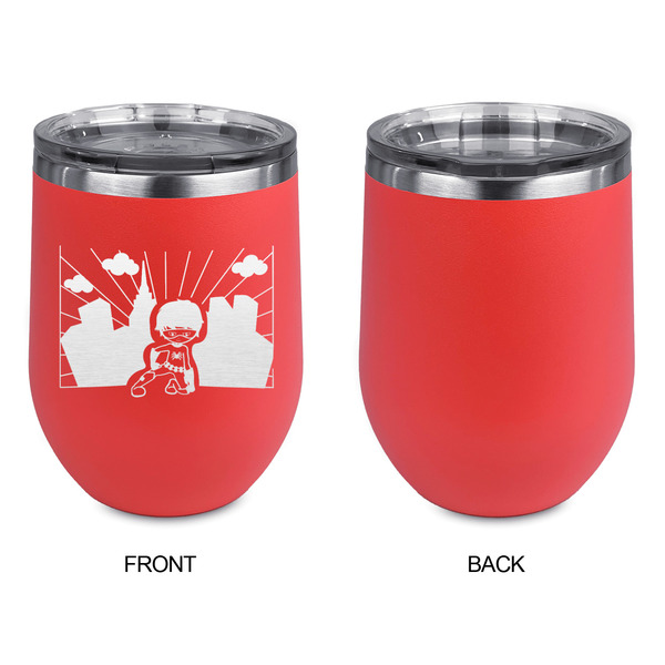 Superhero in the City Stainless Wine Tumblers - Coral - Single Sided - Approval