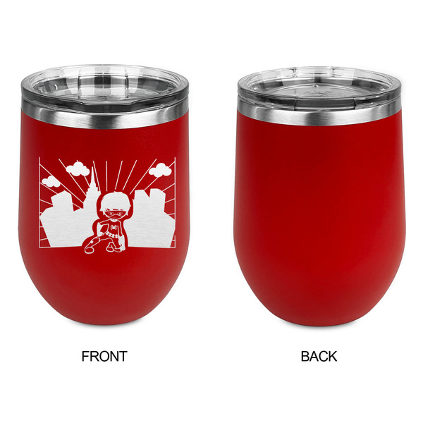 Superhero in the City Stainless Wine Tumblers - Red - Single Sided - Approval
