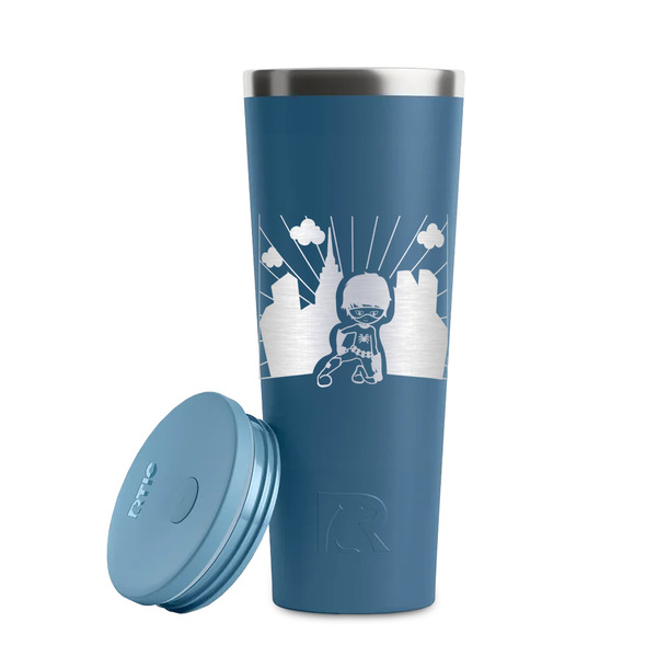 Superhero in the City Steel Blue RTIC Everyday Tumbler - 28 oz. - Lid Off