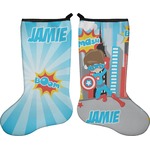 Superhero in the City Holiday Stocking - Double-Sided - Neoprene (Personalized)