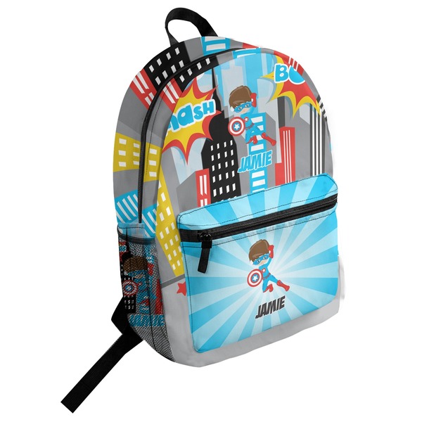 Custom Superhero in the City Student Backpack (Personalized)