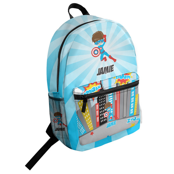 Custom Superhero in the City Student Backpack (Personalized)