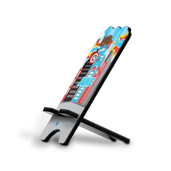Custom Superhero in the City Stylized Cell Phone Stand - Large (Personalized)