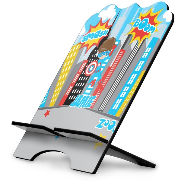 Custom Superhero in the City Stylized Tablet Stand (Personalized)