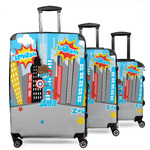 Superhero in the City 3 Piece Luggage Set - 20" Carry On, 24" Medium Checked, 28" Large Checked (Personalized)