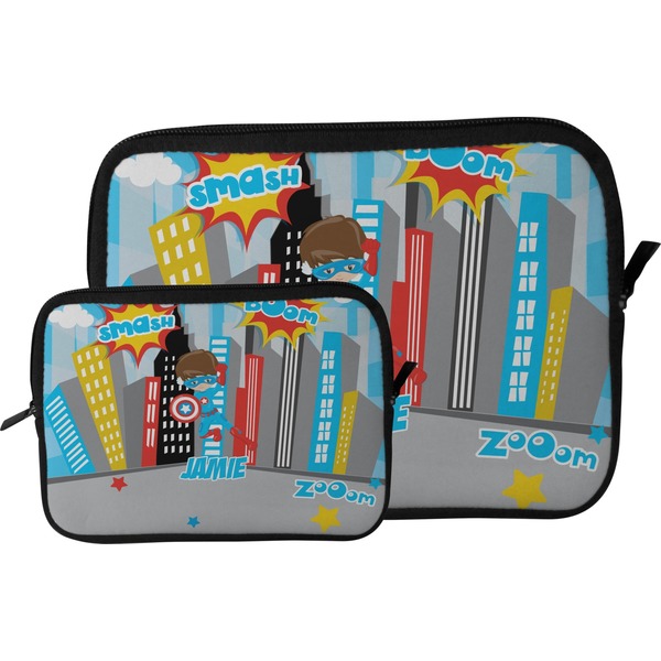 Superhero in the City Tablet Sleeve (Size Comparison)