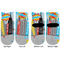 Superhero in the City Toddler Ankle Socks - Double Pair - Front and Back - Apvl