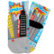 Superhero in the City Toddler Ankle Socks - Single Pair - Front and Back