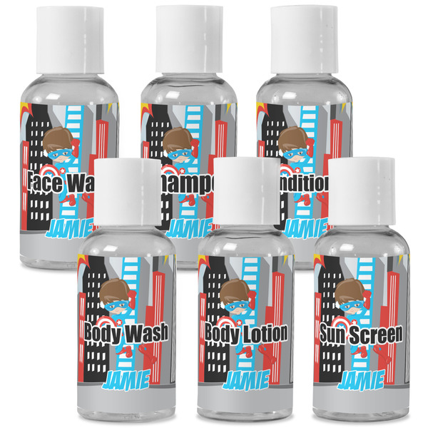 Custom Superhero in the City Travel Bottles (Personalized)