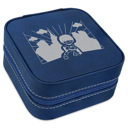 Superhero in the City Travel Jewelry Box - Navy Blue Leather