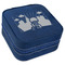 Superhero in the City Travel Jewelry Boxes - Leather - Navy Blue - Angled View
