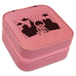 Superhero in the City Travel Jewelry Boxes - Pink Leather