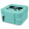 Superhero in the City Travel Jewelry Boxes - Leather - Teal - View from Rear