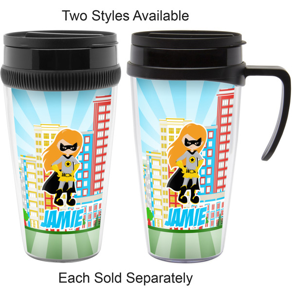 Superhero in the City Travel Mugs - with & without Handle