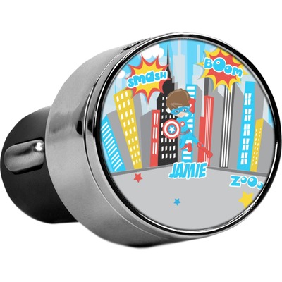 Superhero in the City USB Car Charger (Personalized)