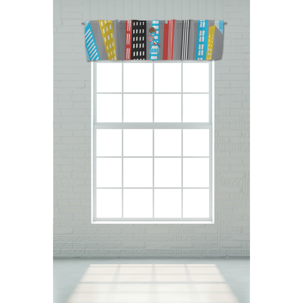 Superhero in the City Valance - On window