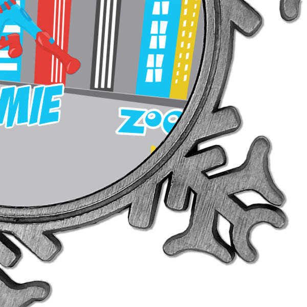 Superhero in the City Vintage Snowflake - Detail