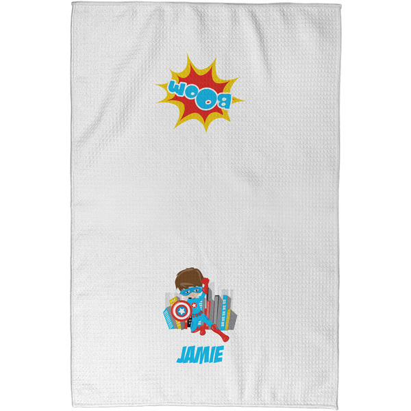 Superhero in the City Waffle Towel - Partial Print - Approval Image