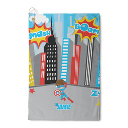 Superhero in the City Waffle Weave Golf Towel (Personalized)