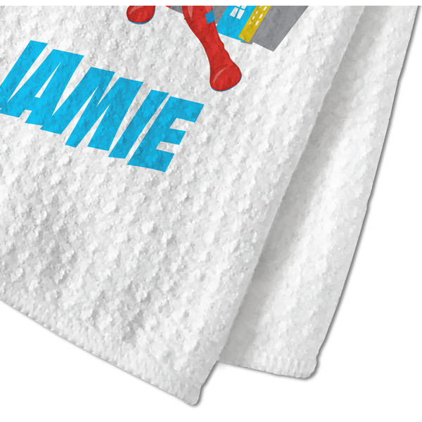 Superhero in the City Waffle Weave Towel - Closeup of Material Image