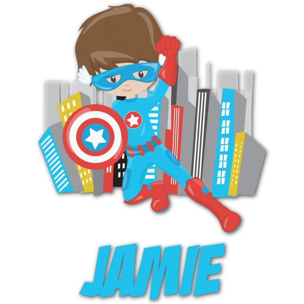 Custom Superhero in the City Graphic Decal - Small (Personalized)